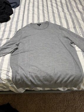 Express Men's Crewneck Sweater - Light Gray